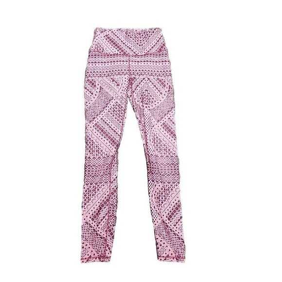 Fabletics Leggings 7/8 Define Powerhold UPF Pink Rope Moisture Wick Women's  XS - Picture 1 of 7